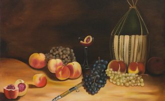 Stillleben mit Trauben und Pfirsichen   (934, Brand)